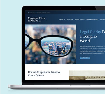 Malapero Prisco and Klauber law firm website designed by Lighthaus Design